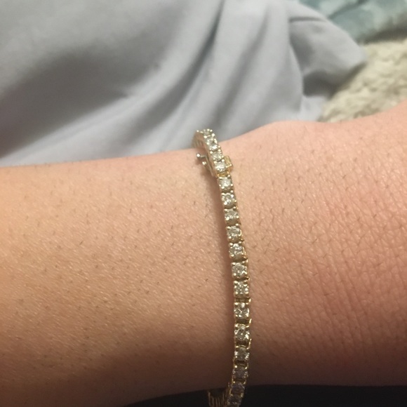 14k yellow gold diamond tennis bracelet 5ct - Picture 2 of 8